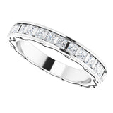 14K White 1 1/2 CTW Diamond Square Eternity Band Size 7