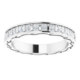 14K White 1 1/2 CTW Diamond Square Eternity Band Size 7