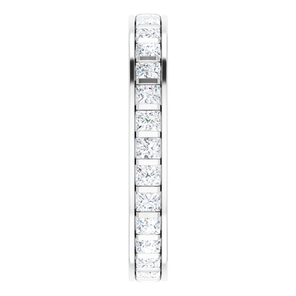 14K White 1 1/2 CTW Diamond Square Eternity Band Size 7