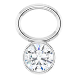 14K White 1/10 CT Natural Diamond Hoop Dangle