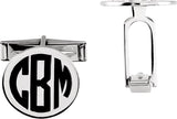 14K White Engravable Cuff Links