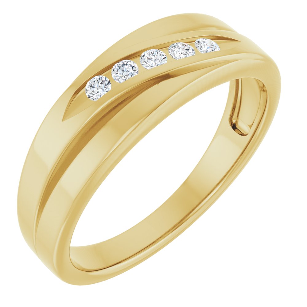 14K Yellow 1/6 CTW Natural Diamond Band