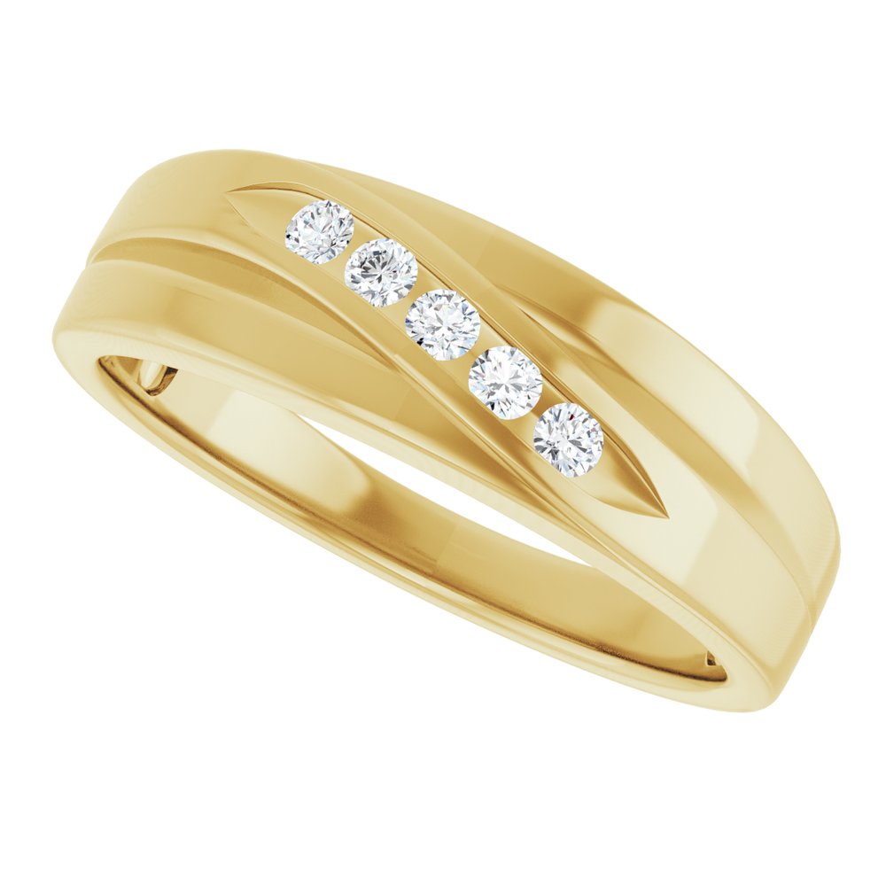 14K Yellow 1/6 CTW Natural Diamond Band