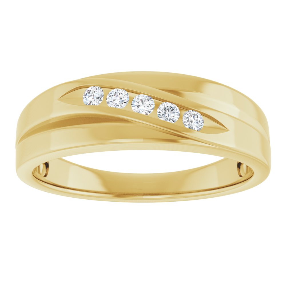 14K Yellow 1/6 CTW Natural Diamond Band