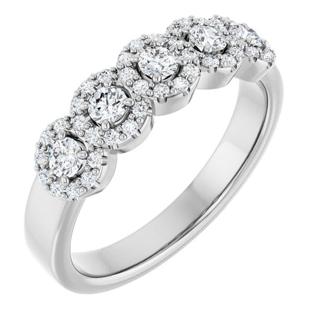14K White 1 CTW Natural Diamond Anniversary Band