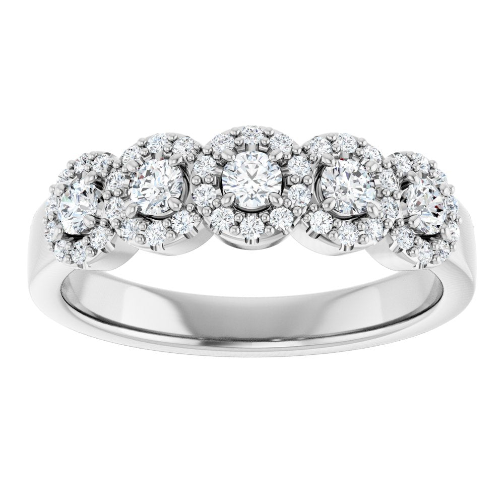 14K White 1 CTW Natural Diamond Anniversary Band