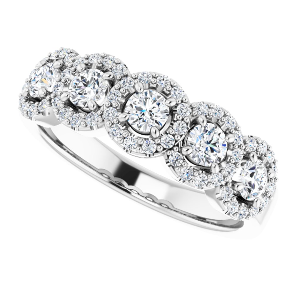 14K White 3/4 CTW Natural Diamond Anniversary Ring