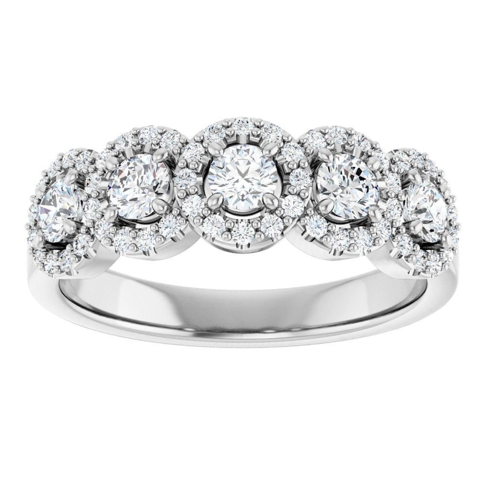 14K White 3/4 CTW Natural Diamond Anniversary Band