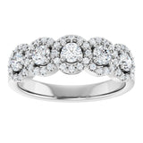 14K White 3/4 CTW Natural Diamond Anniversary Band