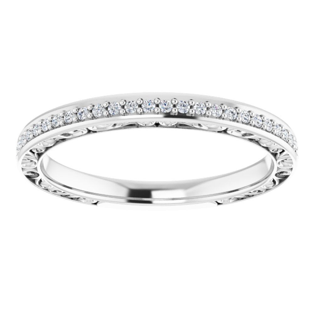 14K White 1/8 CTW Natural Diamond Anniversary Band