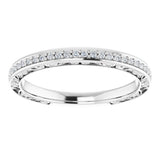 14K White 1/8 CTW Natural Diamond Anniversary Band