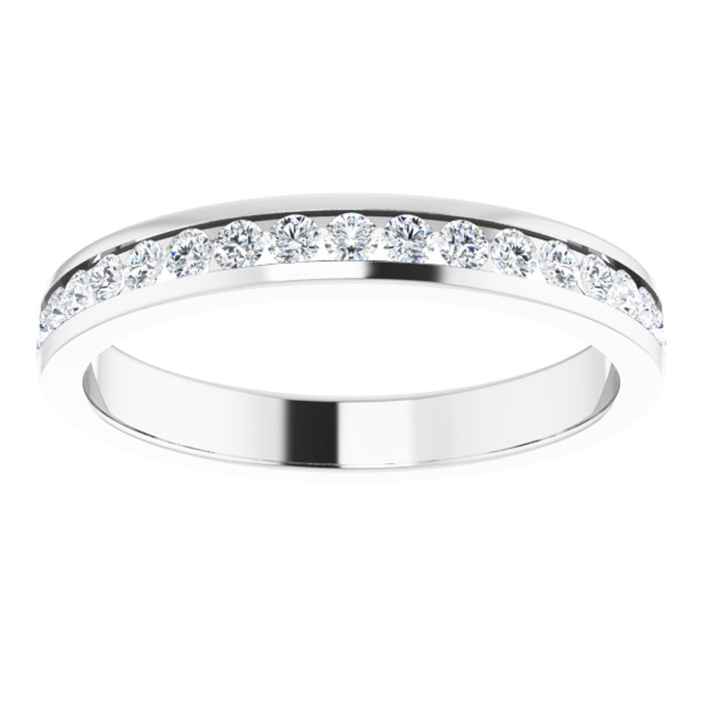 14K White 3/8 CTW Natural Diamond Channel Set Anniversary Band