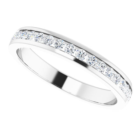 14K White 3/8 CTW Natural Diamond Channel Set Anniversary Band