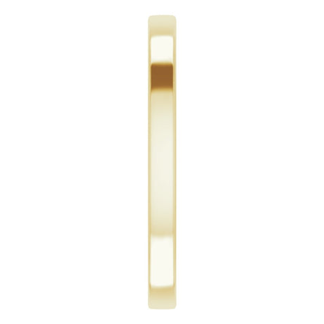 14K Yellow 2 mm Sculptural Band