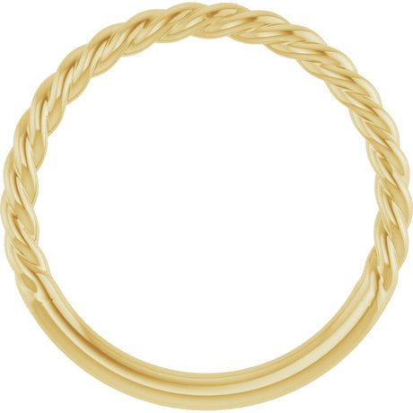 10K Yellow 1.7 mm Rope Band Size 7