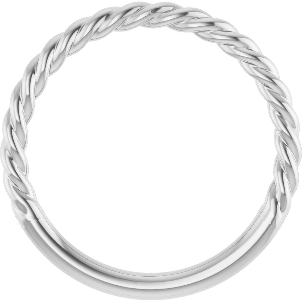 Sterling Silver 1.7 mm Rope Band Size 7