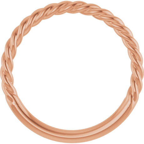 14K Rose 1.7 mm Rope Band Size 7