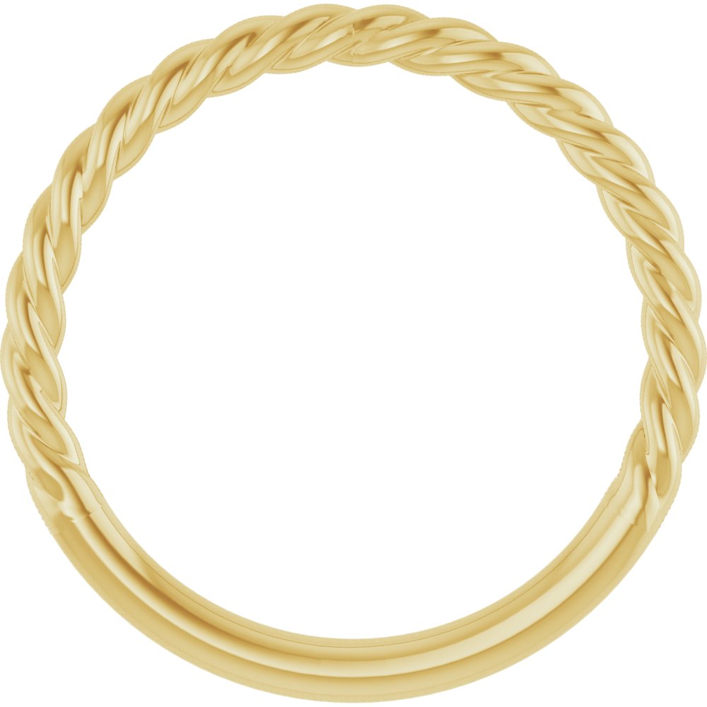 10K Yellow 1.7 mm Rope Band Size 7