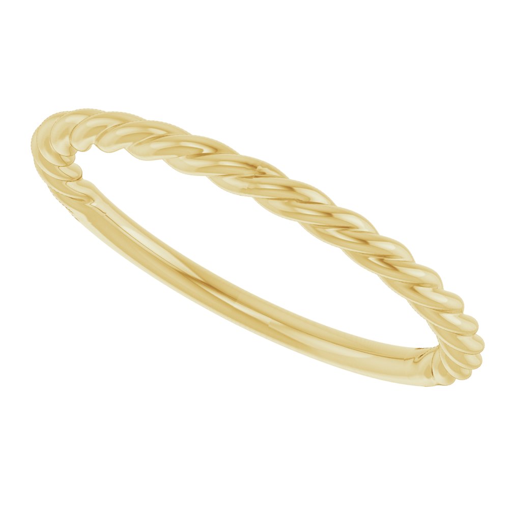 10K Yellow Gold 1.7 mm Rope Band Size 7