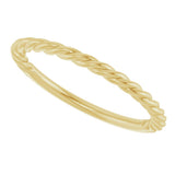 10K Yellow Gold 1.7 mm Rope Band Size 7