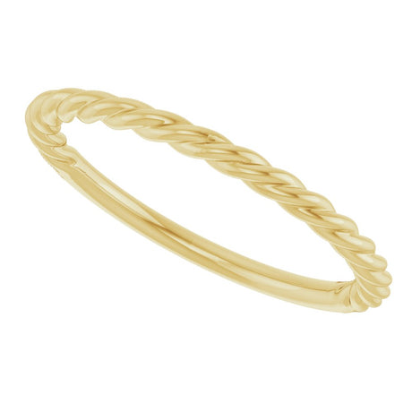 10K Yellow Gold 1.7 mm Rope Band Size 7