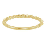 10K Yellow Gold 1.7 mm Rope Band Size 7