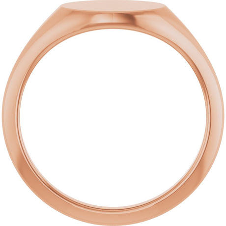 14K Rose Oval Signet Ring