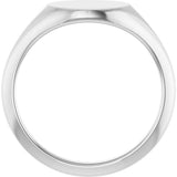 14K White Gold Oval Signet Ring