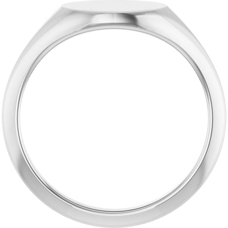 14K White Gold Oval Signet Ring