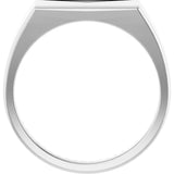 14K White 15x7 mm Rectangle Signet Ring