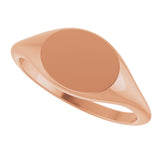 14K Rose Oval Signet Ring