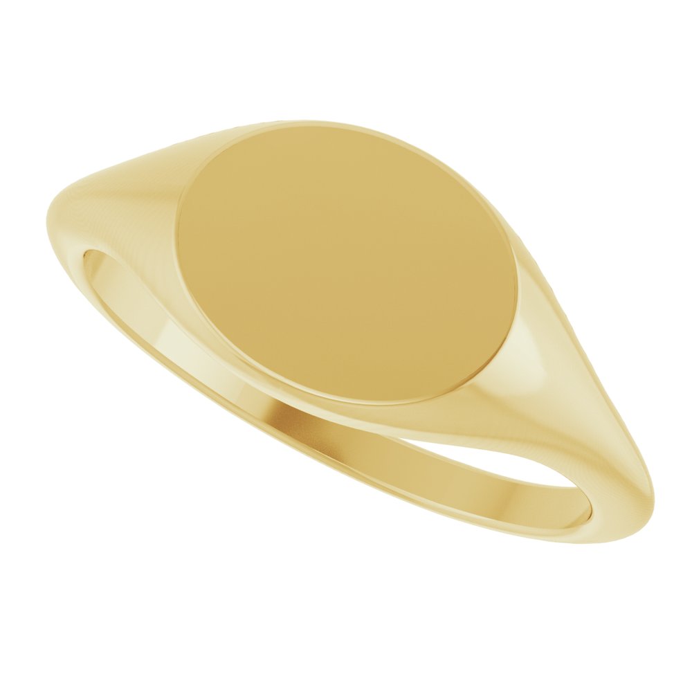 14K Yellow Gold Oval Signet Ring