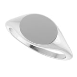 14K White Gold Oval Signet Ring