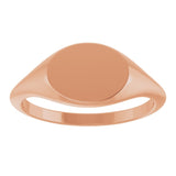 14K Rose Oval Signet Ring