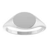 14K White Gold Oval Signet Ring