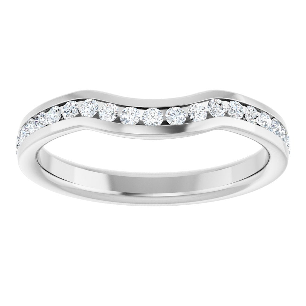 14K White 1/3 CTW  Natural Diamond Contour Band