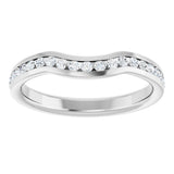14K White 1/3 CTW  Natural Diamond Contour Band