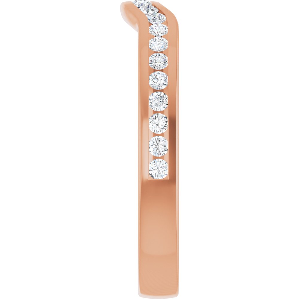 14K Rose 1/3 CTW Natural Diamond Contour Band