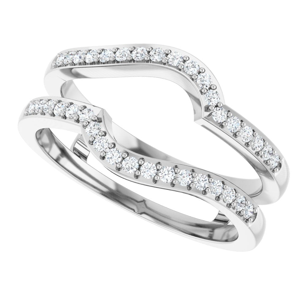 14K White 1/4 CTW Natural Diamond Ring Guard