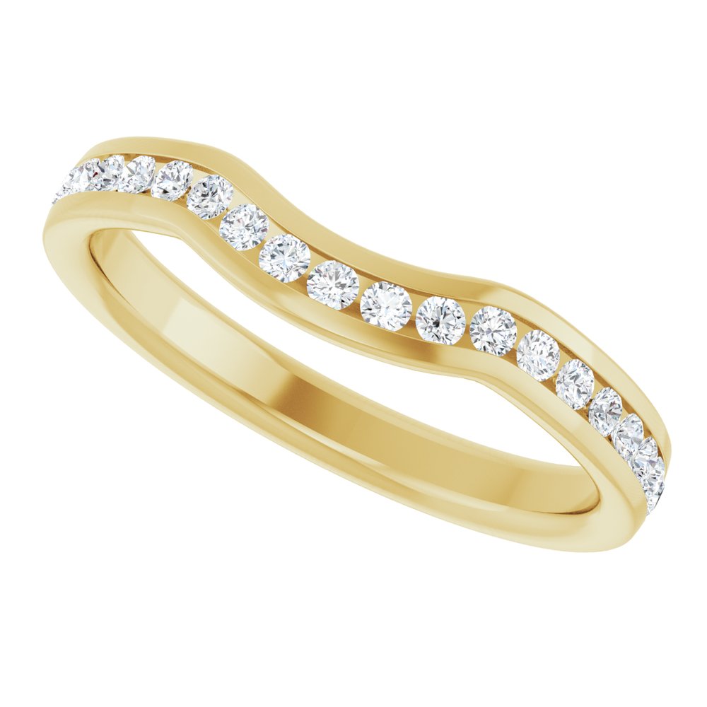 14K Yellow 1/3 CTW Lab-Grown Diamond Contour Band