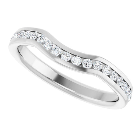 14K White 1/3 CTW  Natural Diamond Contour Band