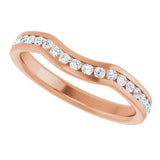 14K Rose 1/3 CTW Natural Diamond Contour Band