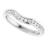 14K White 1/3 CTW Lab-Grown Diamond Contour Band