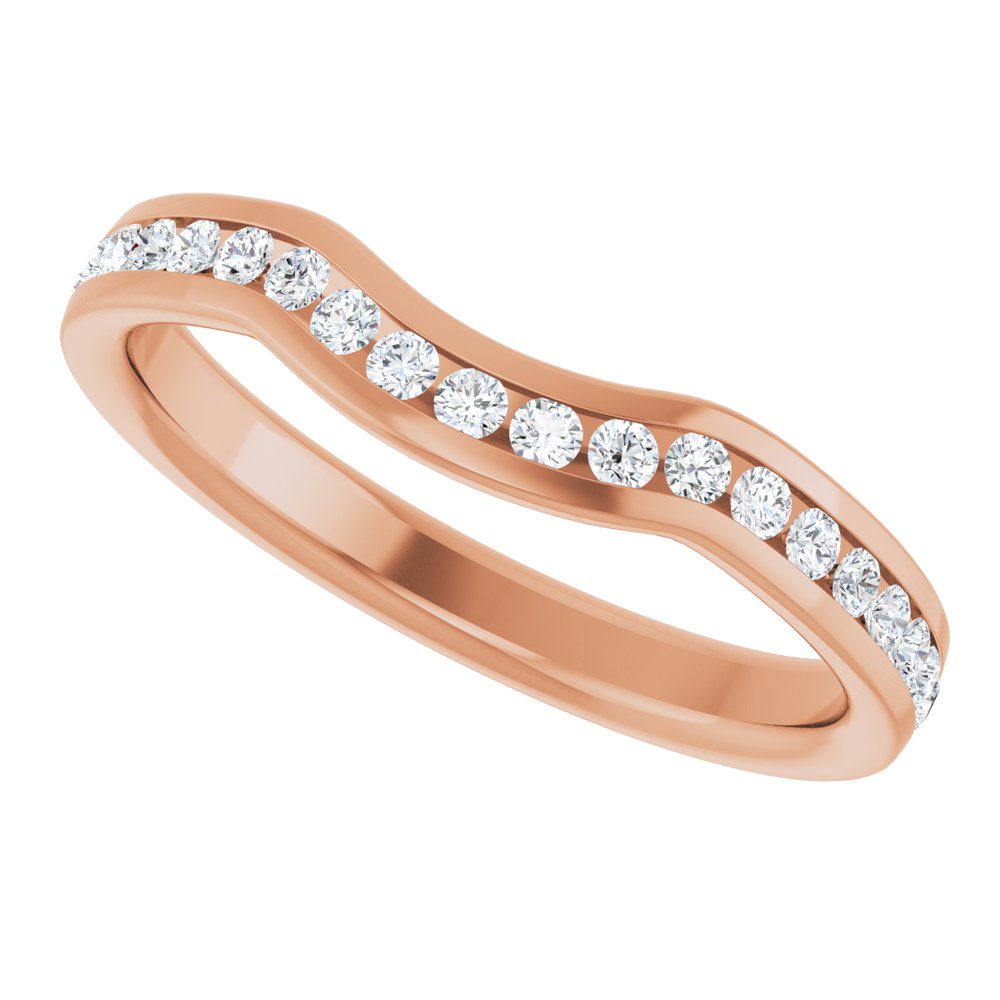 14K Rose 1/3 CTW Natural Diamond Contour Band