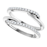 14K White 1/4 CTW Natural Diamond Ring Guard