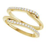 14K Yellow 1/4 CTW Lab Grown Diamond Ring Guard