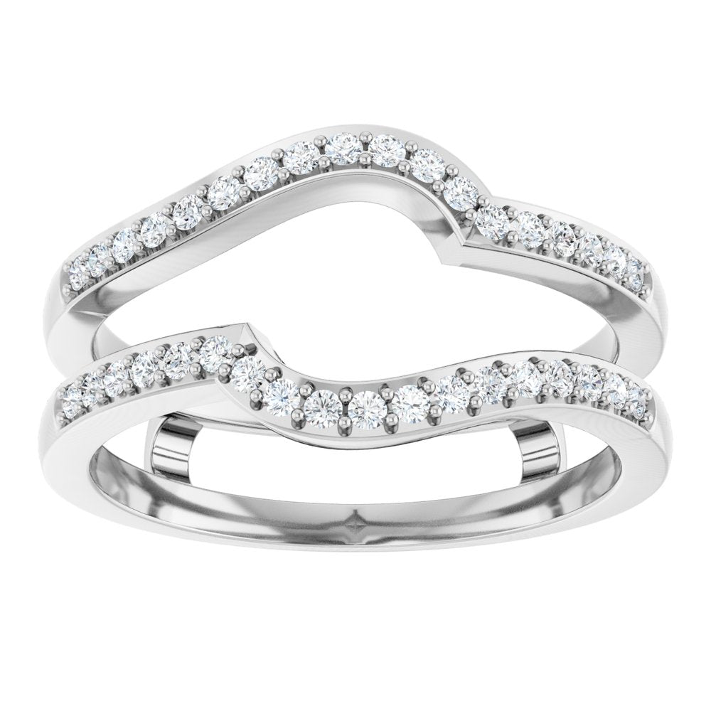 14K White 1/4 CTW Natural Diamond Ring Guard