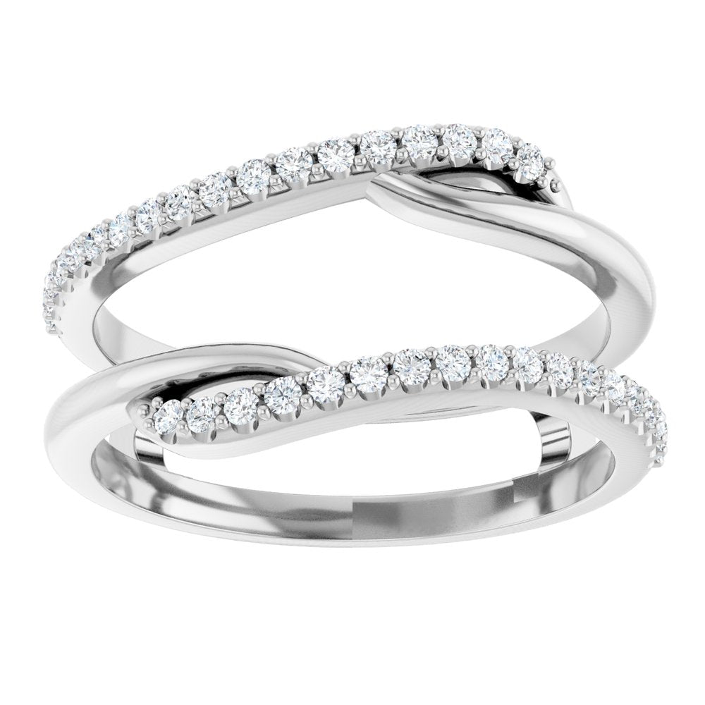 14K White 1/4 CTW Natural Diamond Ring Guard