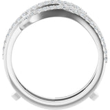 14K White 1/4 CTW Natural Diamond Ring Guard