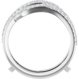 14K White Gold 1/4 CTW Natural Diamond Ring Guard